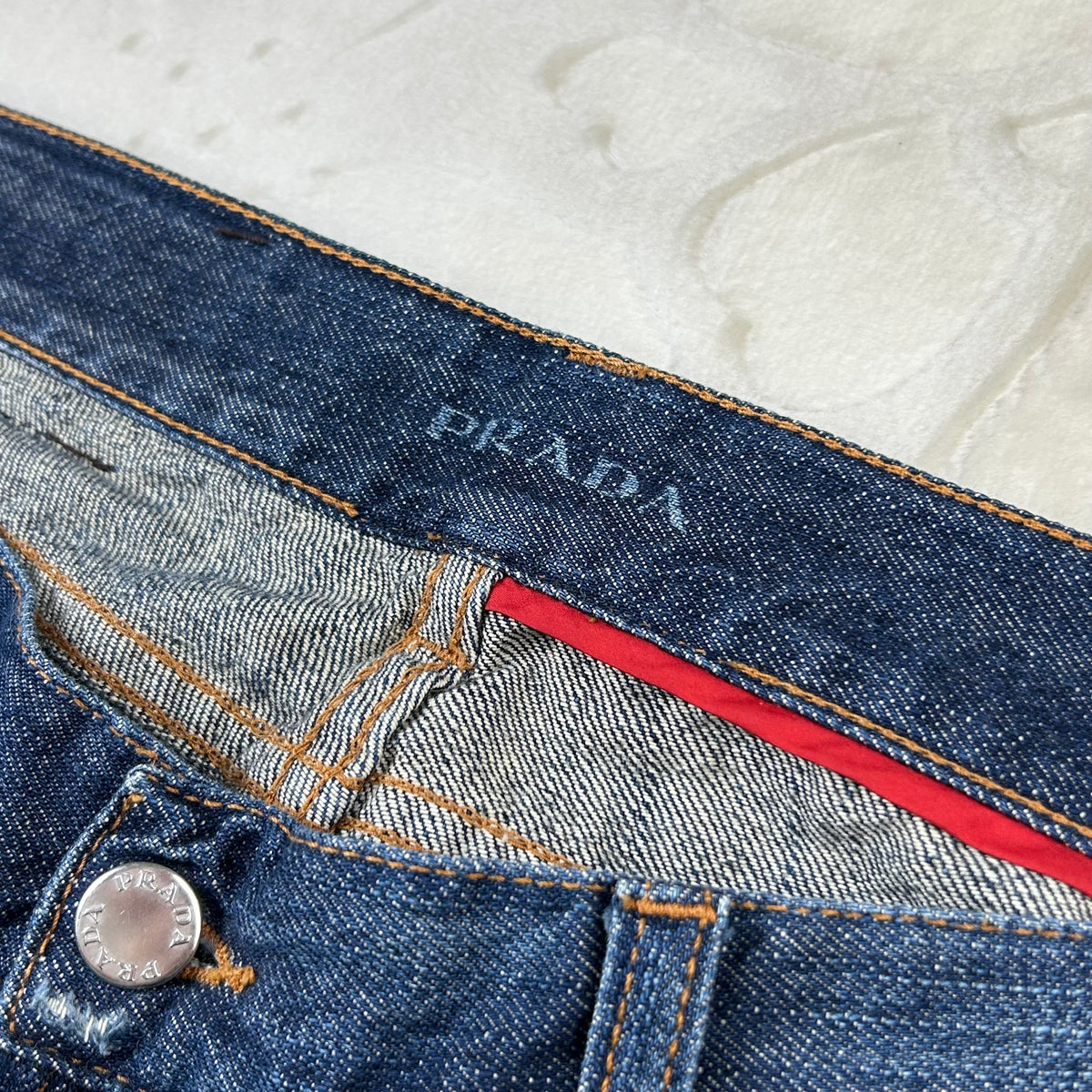 Jeans Prada Milano Vintage Cropped Zip Fondo Denim Blu W30 (44-M)