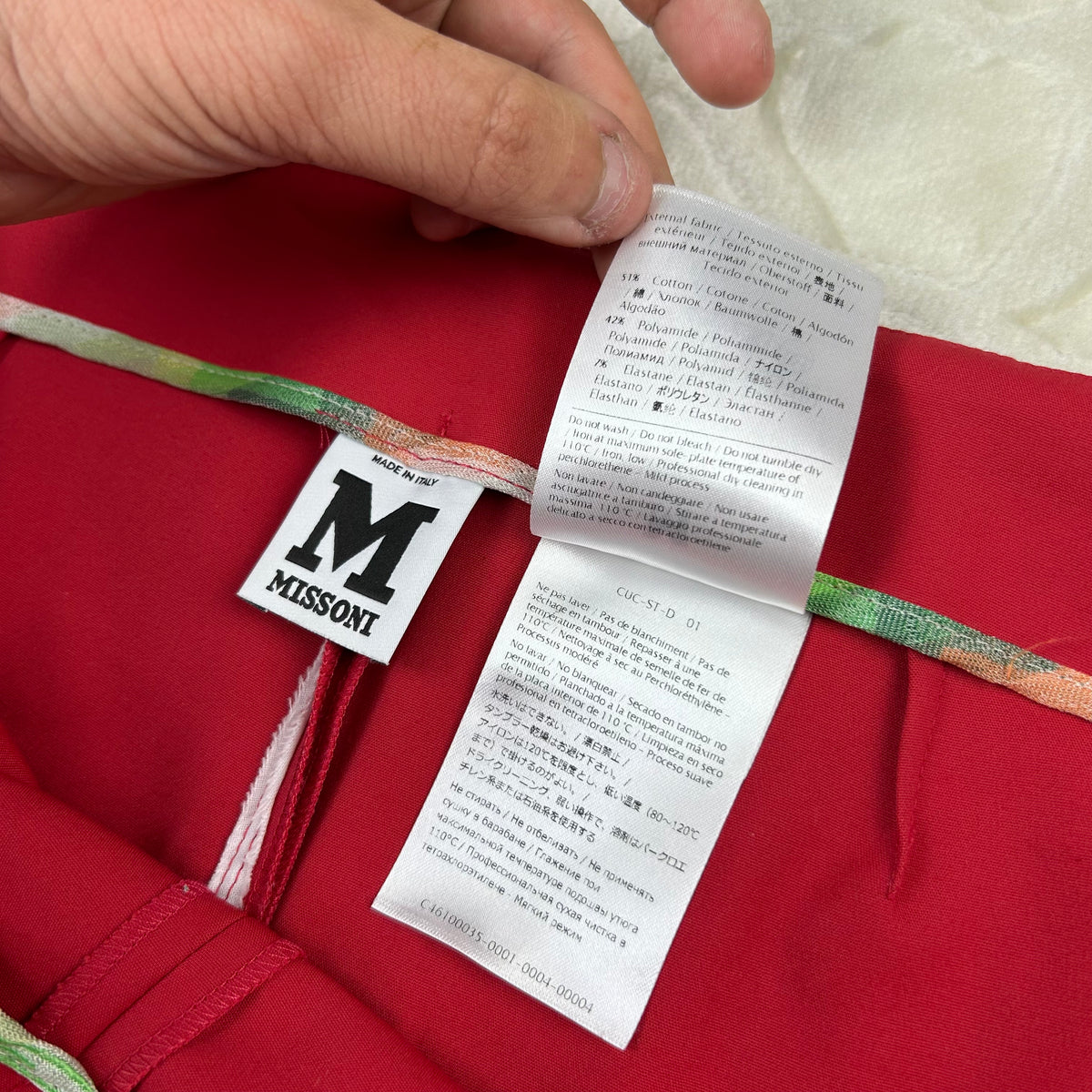 Pantalone Missoni Rosso Vintage Slim Fit Made in Italy TG 40 (S)