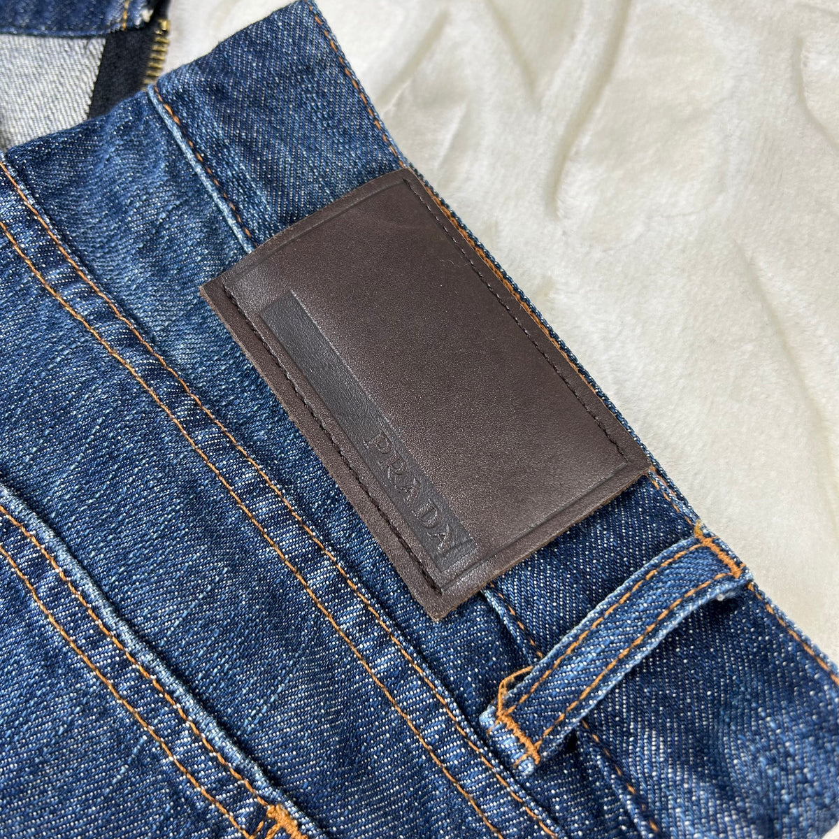 Jeans Prada Milano Vintage Cropped Zip Fondo Denim Blu W30 (44-M)