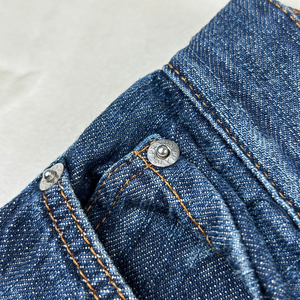 Jeans Prada Milano Vintage Cropped Zip Fondo Denim Blu W30 (44-M)