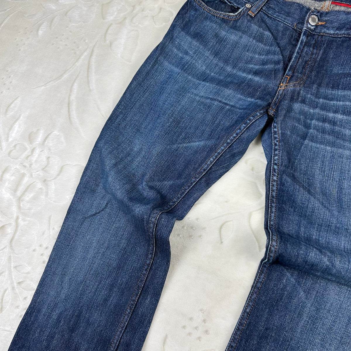 Jeans Prada Milano Vintage Cropped Zip Fondo Denim Blu W30 (44-M)