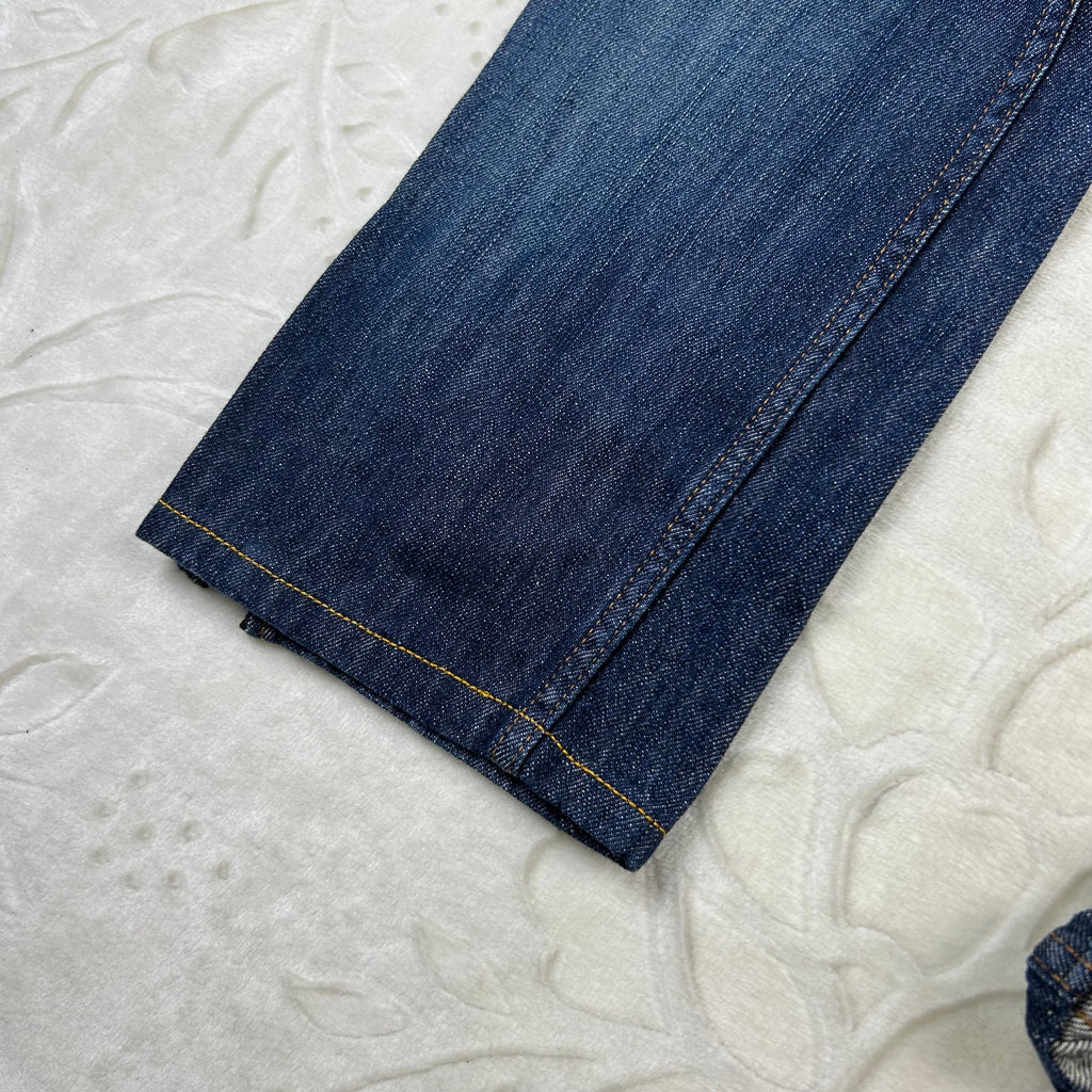 Jeans Prada Milano Vintage Cropped Zip Fondo Denim Blu W30 (44-M)