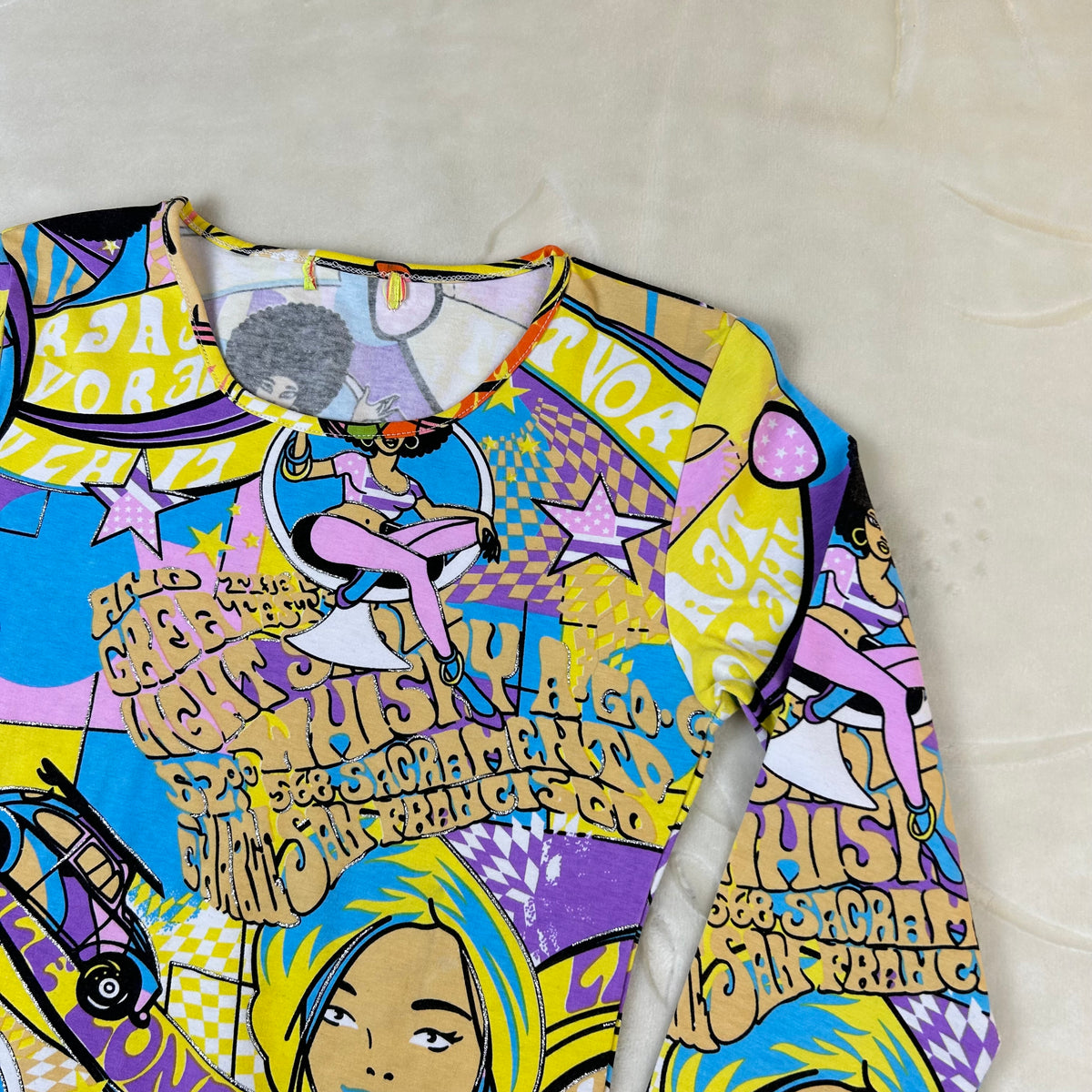 Maglia Vintage Pop Art Psychedelic Y2K Multicolor Donna (S)