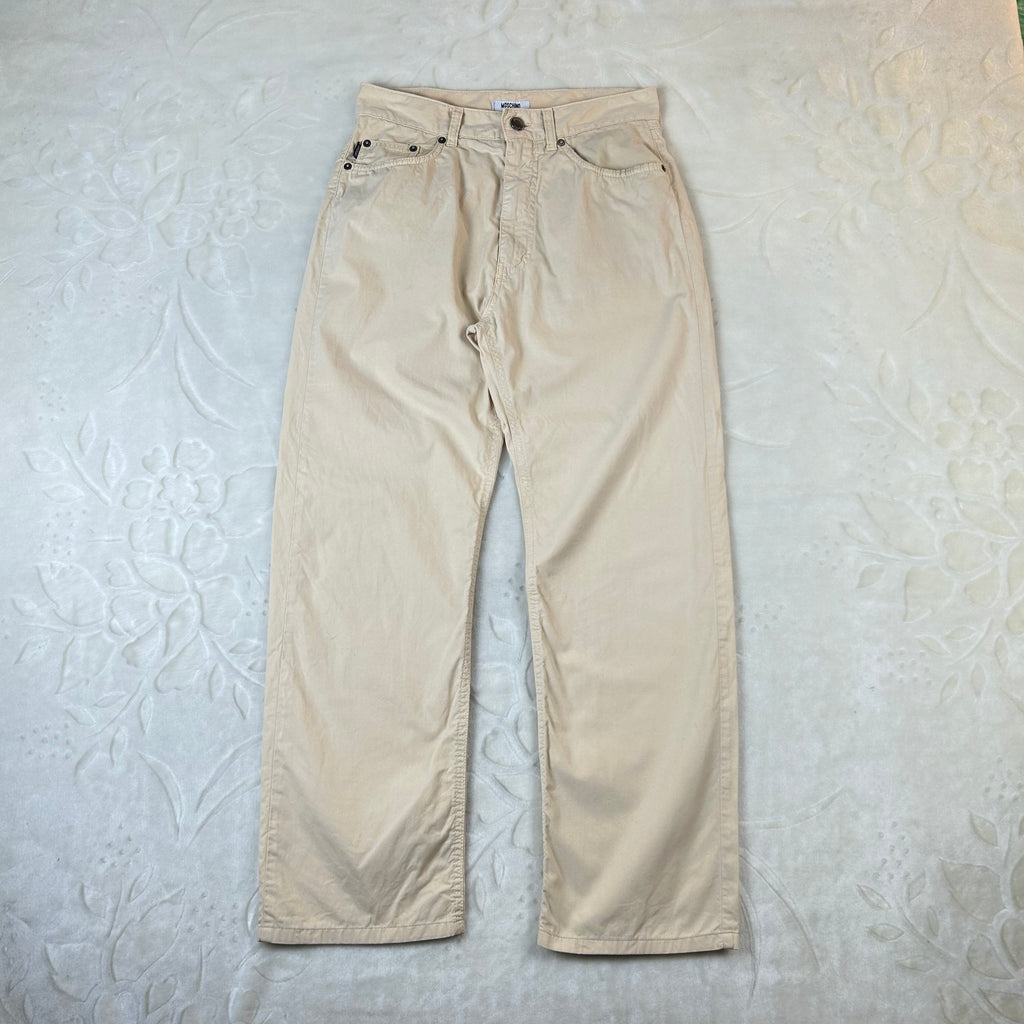 Pantaloni Moschino Jeans Vintage Beige Minimal W30 (44-M)