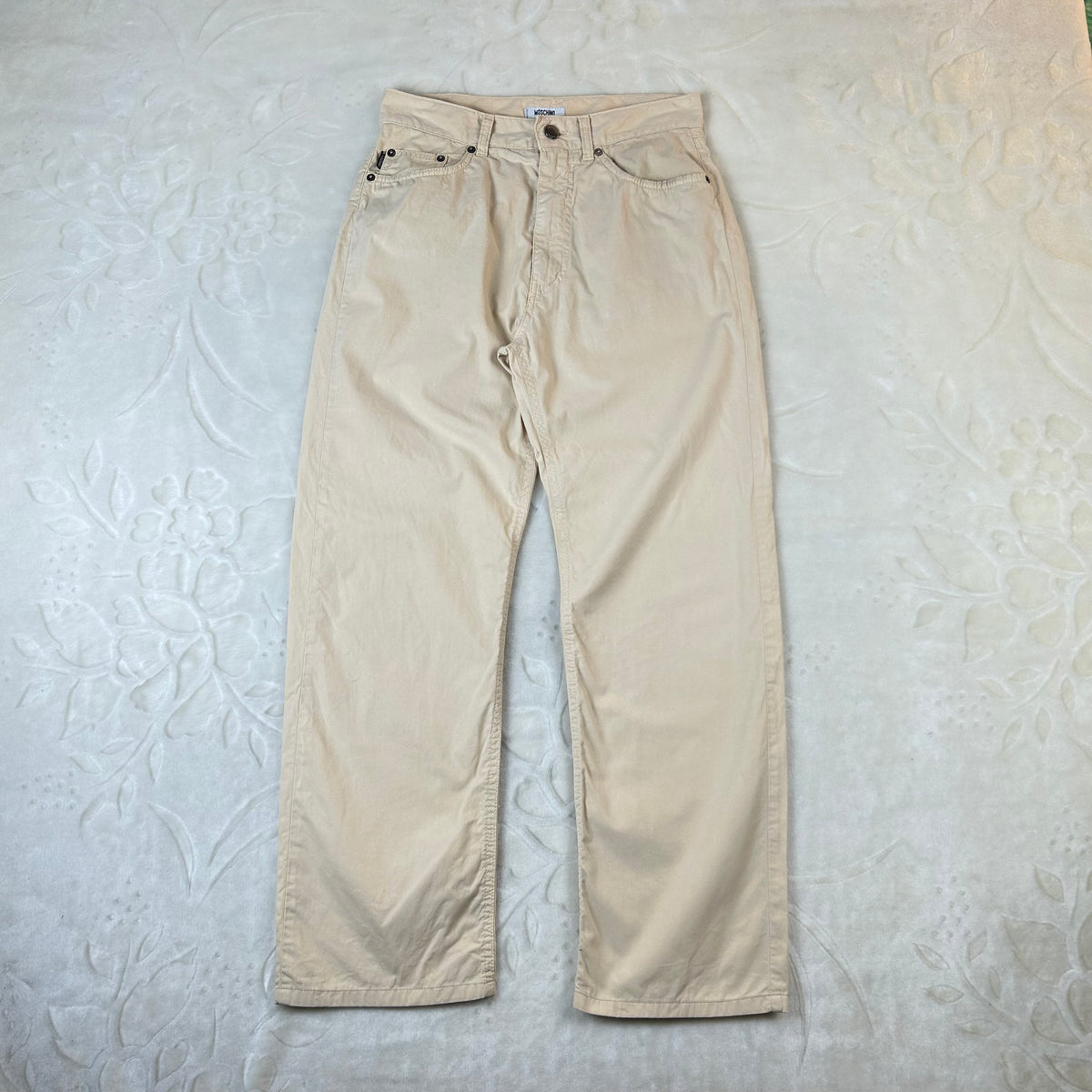 Pantaloni Moschino Jeans Vintage Beige Minimal W30 (44-M)