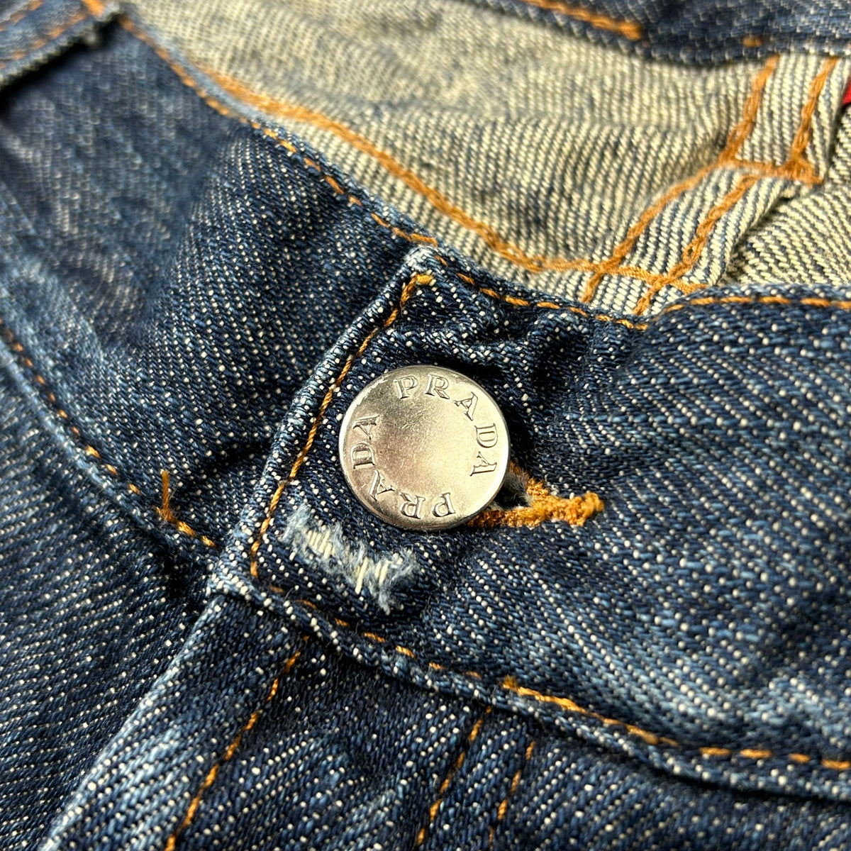 Jeans Prada Milano Vintage Cropped Zip Fondo Denim Blu W30 (44-M)