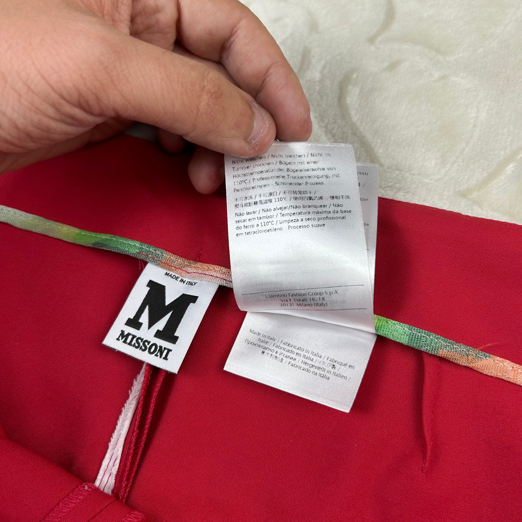 Pantalone Missoni Rosso Vintage Slim Fit Made in Italy TG 40 (S)