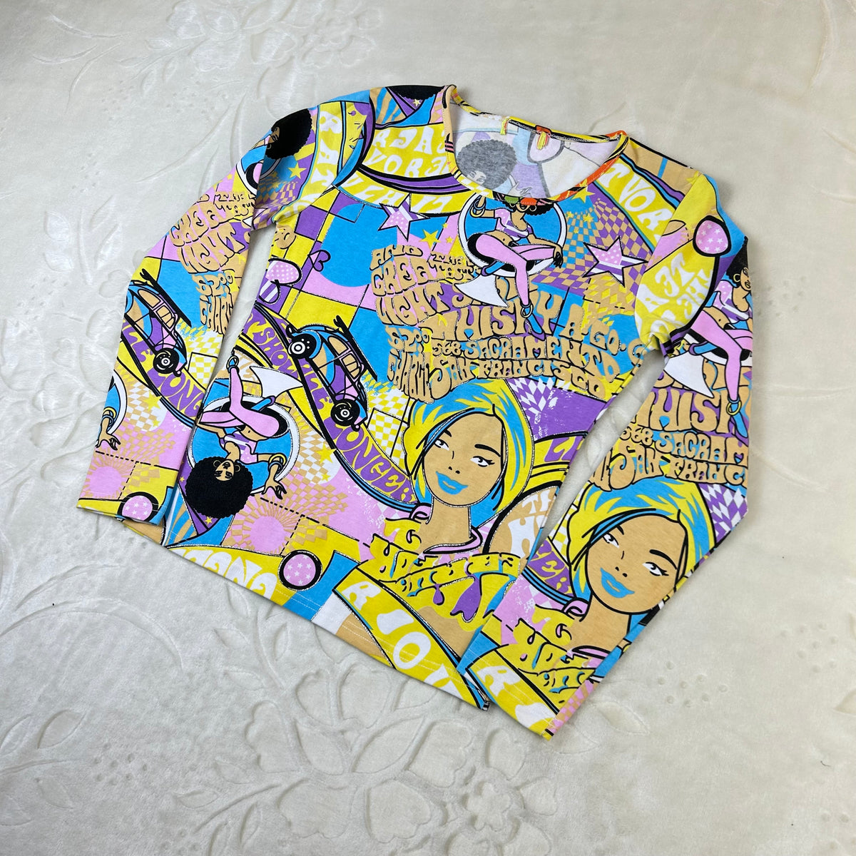 Maglia Vintage Pop Art Psychedelic Y2K Multicolor Donna (S)