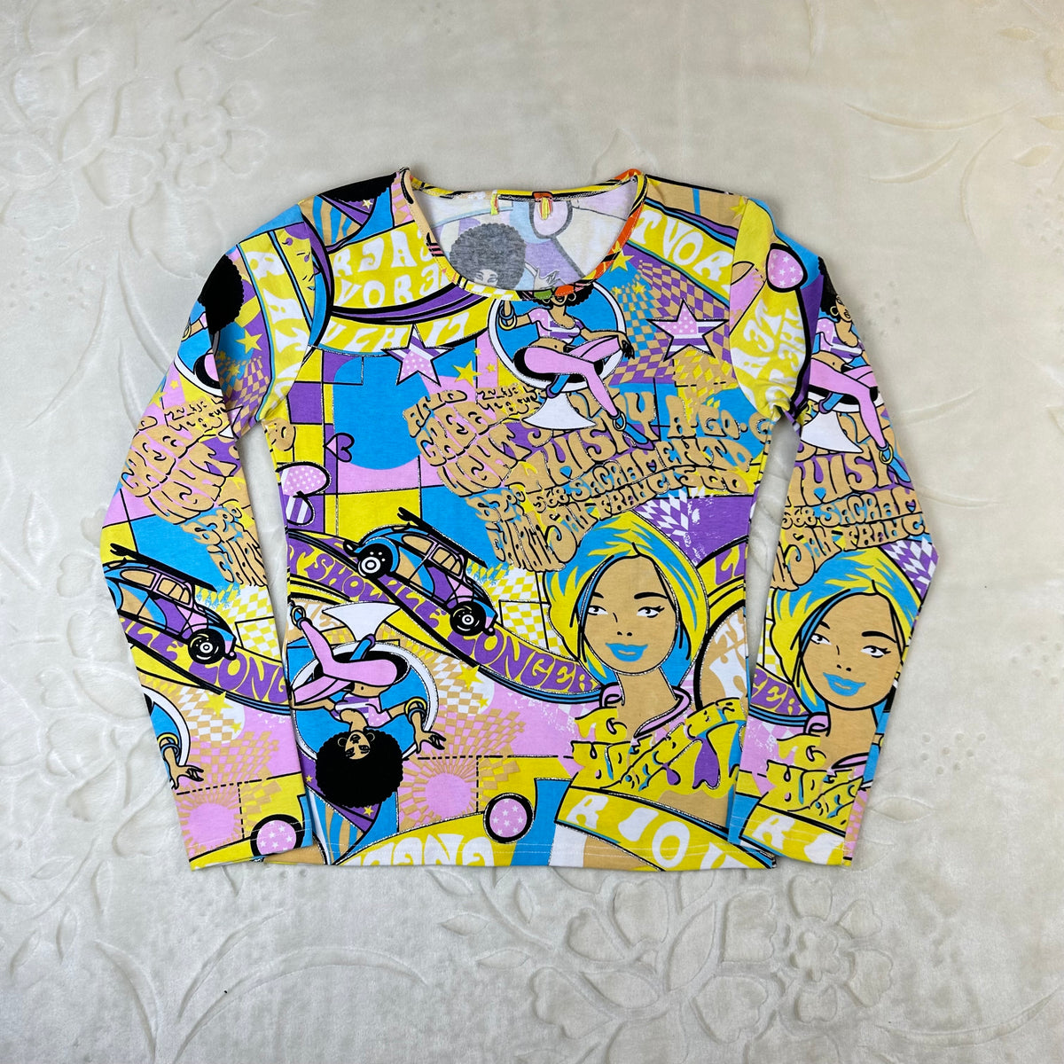 Maglia Vintage Pop Art Psychedelic Y2K Multicolor Donna (S)