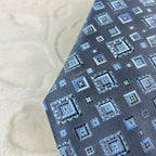 Cravatta Emilio Pucci Vintage 100% Seta Made in Italy Fantasia Geometrica Blu Grigio