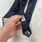 Cravatta Dolce & Gabbana D&G 100% Seta Blu Navy Regimental Made in Italy
