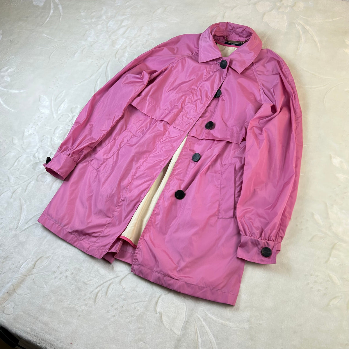 Giacca Aquascutum London Donna Rosa Impermeabile Trench Vintage (S)