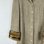 Cappotto Mariella Burani Vintage Made in Italy Lana Vergine con Pelliccia (44-M)