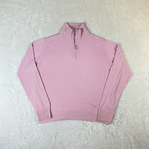Maglione Florentine Flowers 100% Cashmere Rosa Mezza Zip 46 (M)