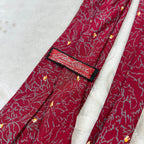 Cravatta Piero Cucci Vintage 100% Seta Fantasia Floreale Bordeaux