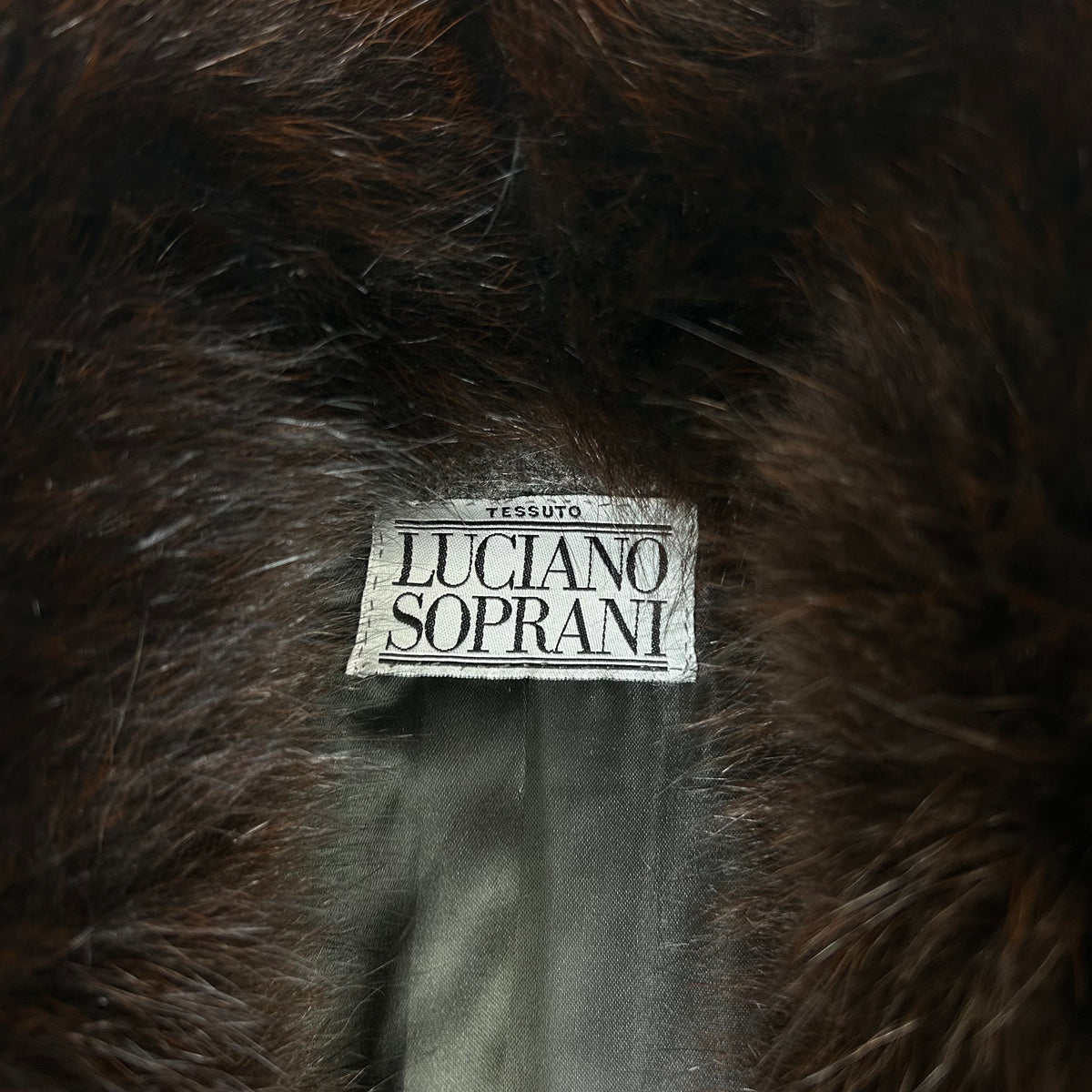 Cappotto da Donna Luciano Soprani Vintage Grigio con Collo in Pelliccia Marrone (M)