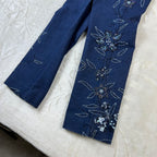 Jeans Donna Vintage Ricamati Blu Scuro Paillettes Y2K (M)
