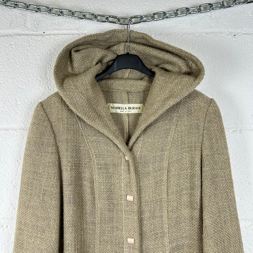 Cappotto Mariella Burani Vintage Made in Italy Lana Vergine con Pelliccia (44-M)