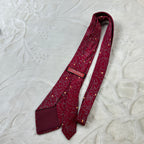 Cravatta Piero Cucci Vintage 100% Seta Fantasia Floreale Bordeaux