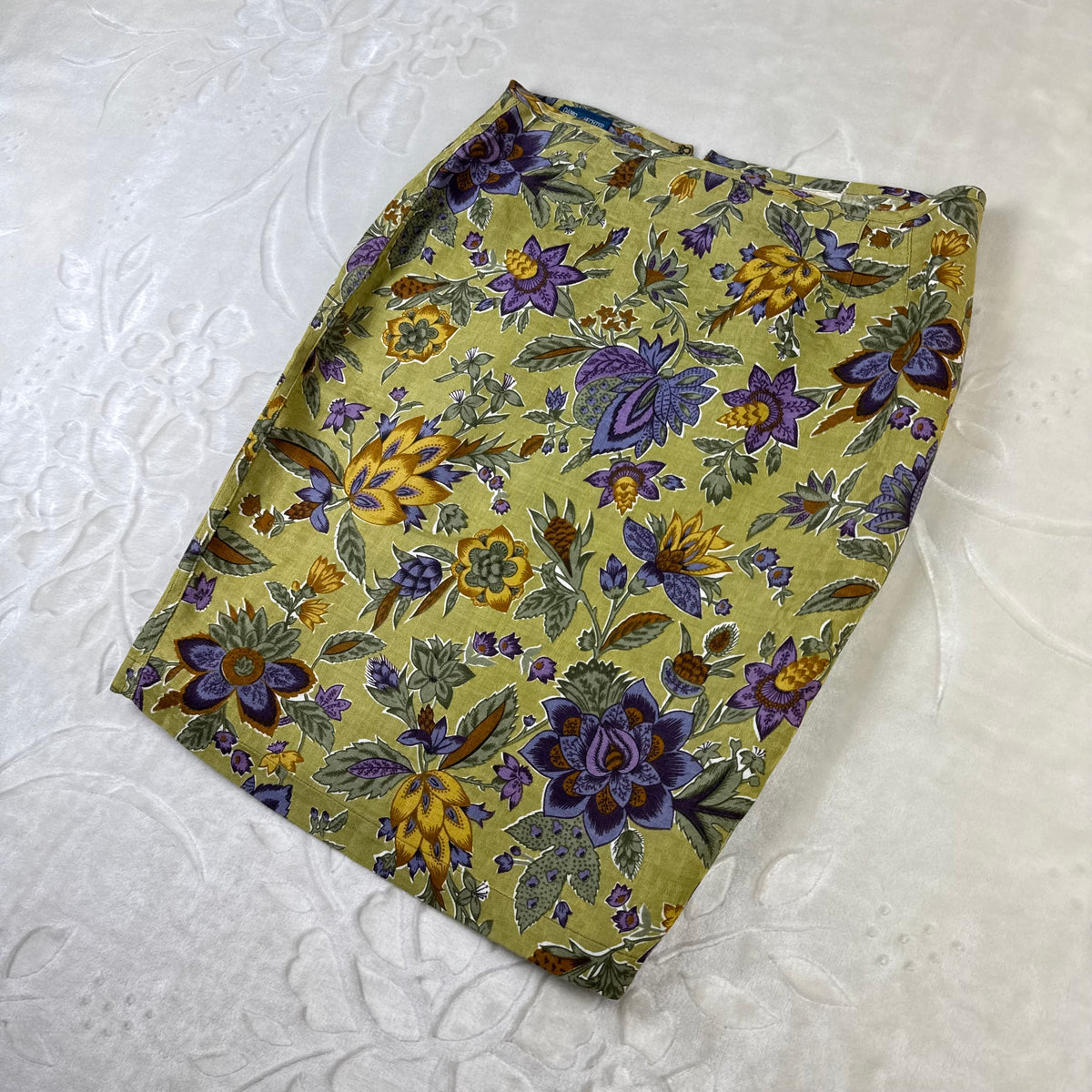 Gonna Vintage Daniel Hechter Floreale in Lino e Viscosa Made in Italy (S-M)
