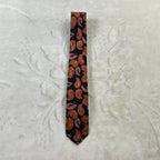 Cravatta Pierre Cardin Paris Vintage 100% Seta Fantasia Paisley Nero Rosa Bronzo