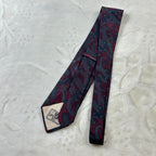 Cravatta Ungaro Paris Vintage 100% Seta Fantasia Paisley Bordeaux Blu