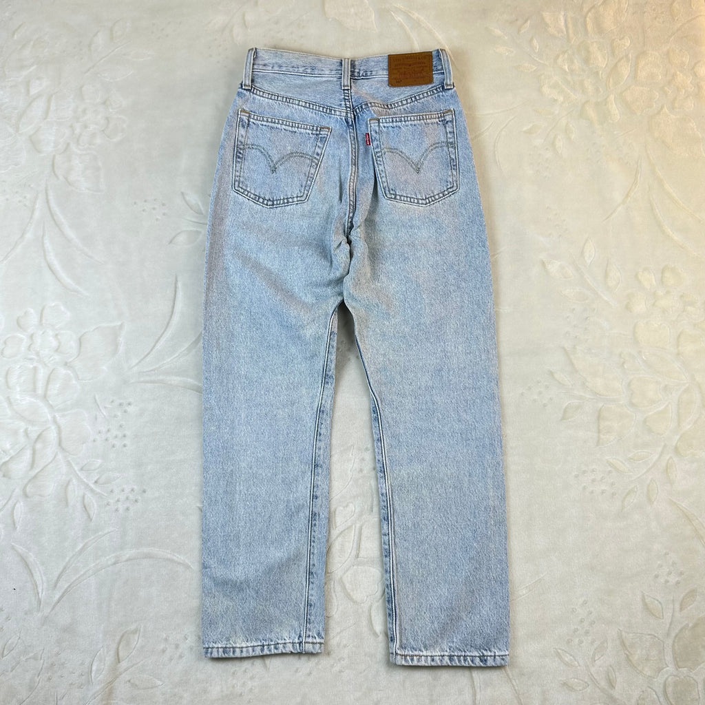 Levi’s 501 Vintage Jeans Denim Azzurro Chiaro Vita Alta Original Fit (W23-37-XXS)