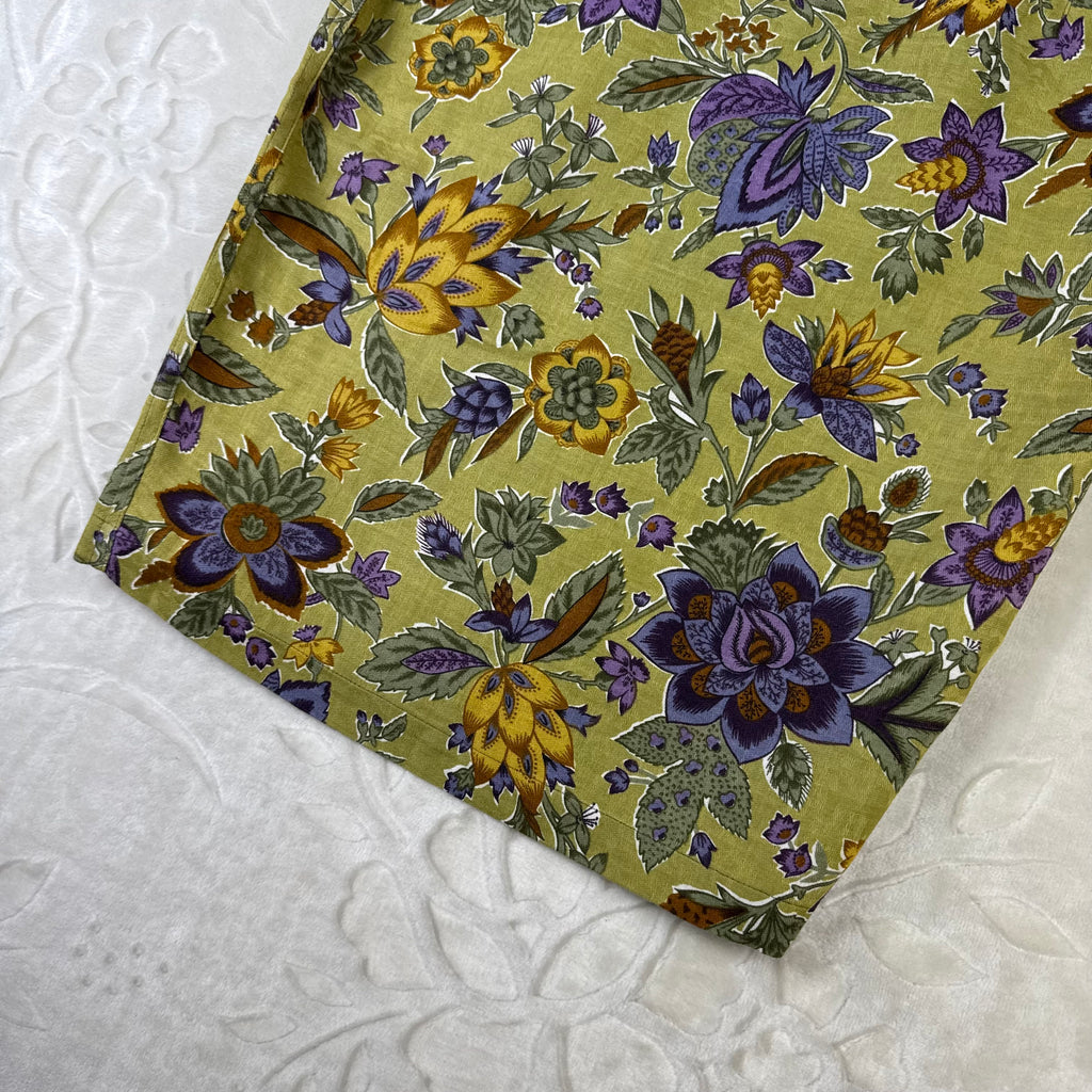 Gonna Vintage Daniel Hechter Floreale in Lino e Viscosa Made in Italy (S-M)