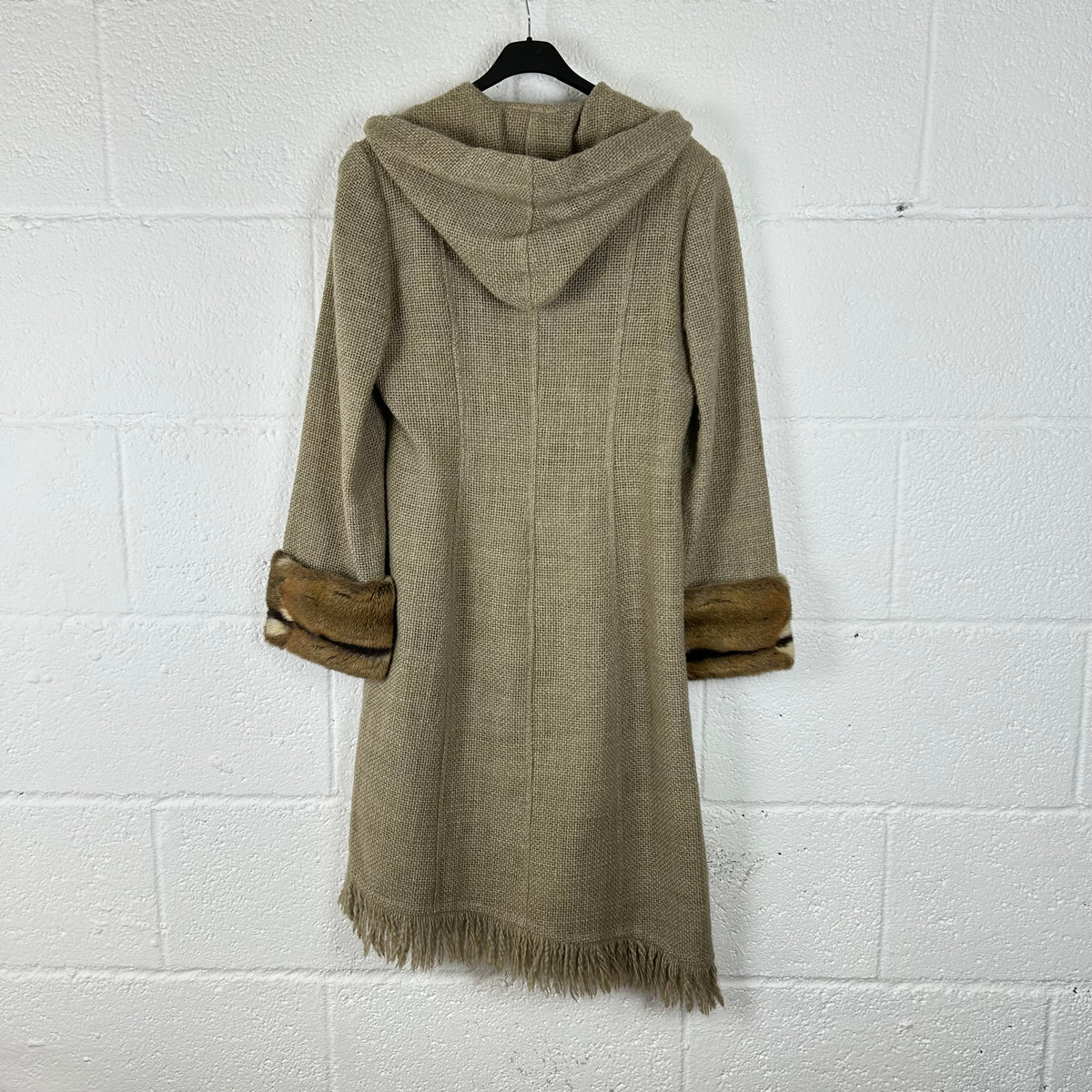 Cappotto Mariella Burani Vintage Made in Italy Lana Vergine con Pelliccia (44-M)