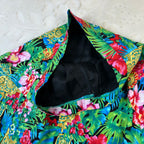 Completo da donna Vintage Tropicale in Viscosa con Gonna Floreale (S)