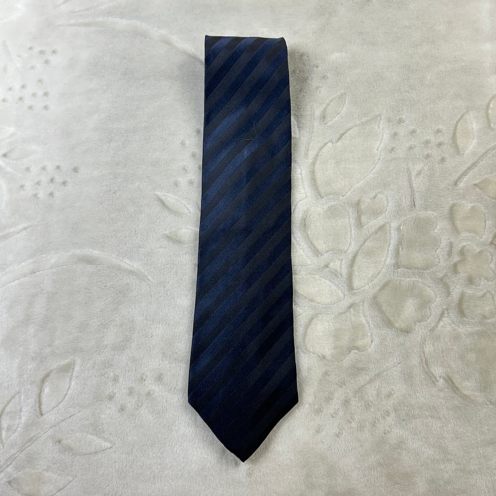 Cravatta Dolce & Gabbana D&G 100% Seta Blu Navy Regimental Made in Italy
