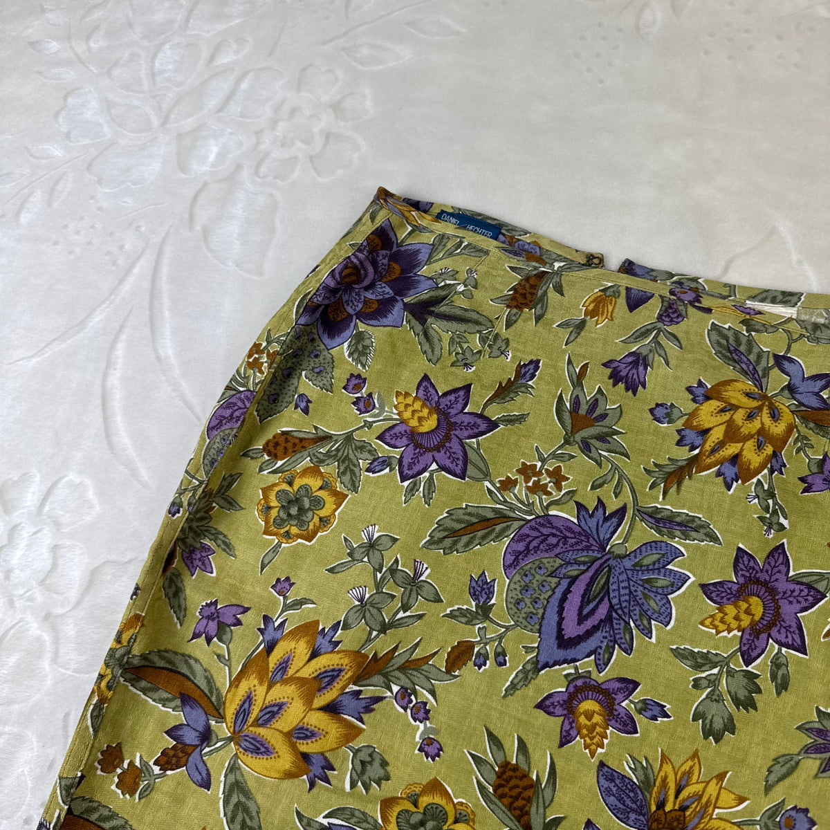 Gonna Vintage Daniel Hechter Floreale in Lino e Viscosa Made in Italy (S-M)