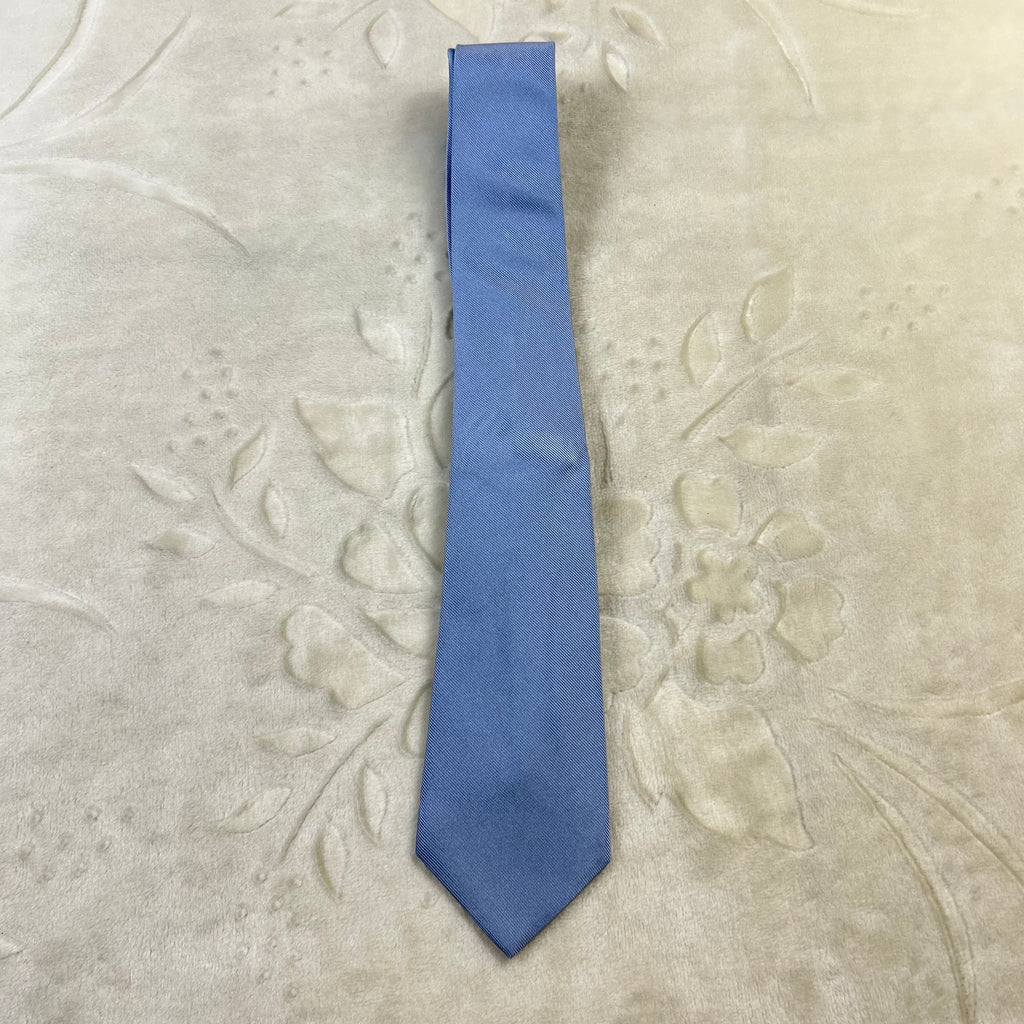Cravatta Ballantyne Vintage 100% Seta Azzurro Celeste Tinta Unita