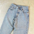 Levi’s 501 Vintage Jeans Denim Azzurro Chiaro Vita Alta Original Fit (W23-37-XXS)