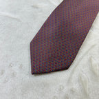 Cravatta Pierre Cardin Paris Vintage 100% Seta Fantasia Geometrica Bordeaux Verde Blu