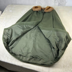 Cappotto da Donna  sartoriale vintage 100% Lana Verde con Collo e Polsini in visone (M)