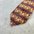 Cravatta Ungaro Paris Vintage 100% Seta Fantasia Floreale Rosso Blu Made in Italy