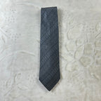 Cravatta Giorgio Armani 100% Seta Grigio Antracite Fantasia Geometrica Made in Italy