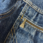 Giacca Roy Roger’s Vintage in Denim Blu con Interno Sherpa (44-M)