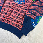 Felpa Vintage True Sports by Enzo Fusco Rosa Fluo e Blu con Maxi Stampa (M)
