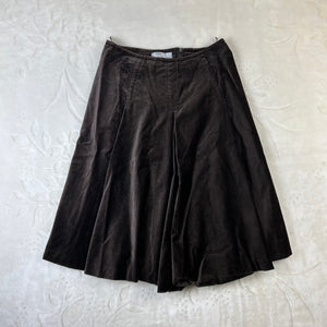 Gonna Max Mara Vintage in Velluto Marrone (42-S)