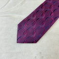 Cravatta Della Spiga Milano Vintage 100% Seta Fantasia Geometrica Rosa Fucsia Made in Italy