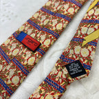 Cravatta Ungaro Paris Vintage 100% Seta Fantasia Floreale Rosso Blu Made in Italy