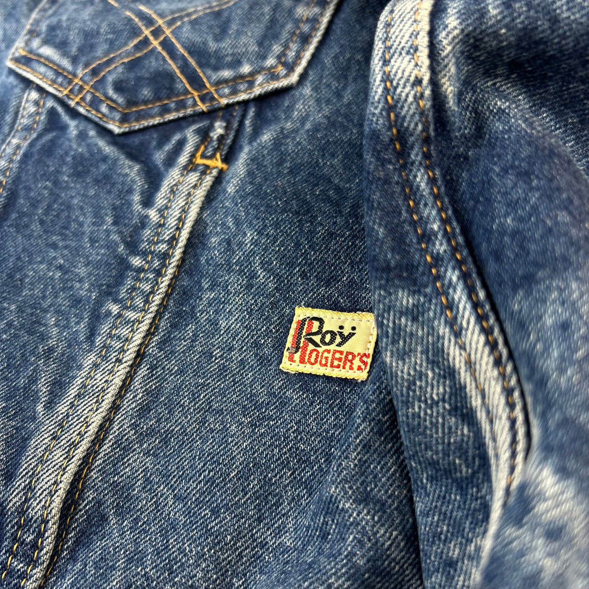 Giacca Roy Roger’s Vintage in Denim Blu con Interno Sherpa (44-M)