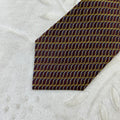 Cravatta Regina Schrecker Vintage 100% Seta Bordeaux Fantasia Geometrica