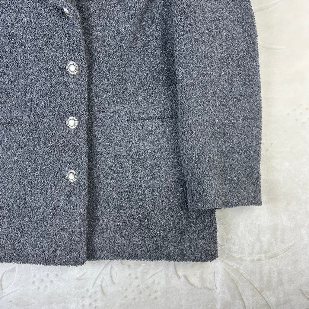 Cappotto da Donna Luciano Soprani Vintage Grigio con Collo in Pelliccia Marrone (M)
