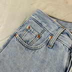 Levi’s 501 Vintage Jeans Denim Azzurro Chiaro Vita Alta Original Fit (W23-37-XXS)