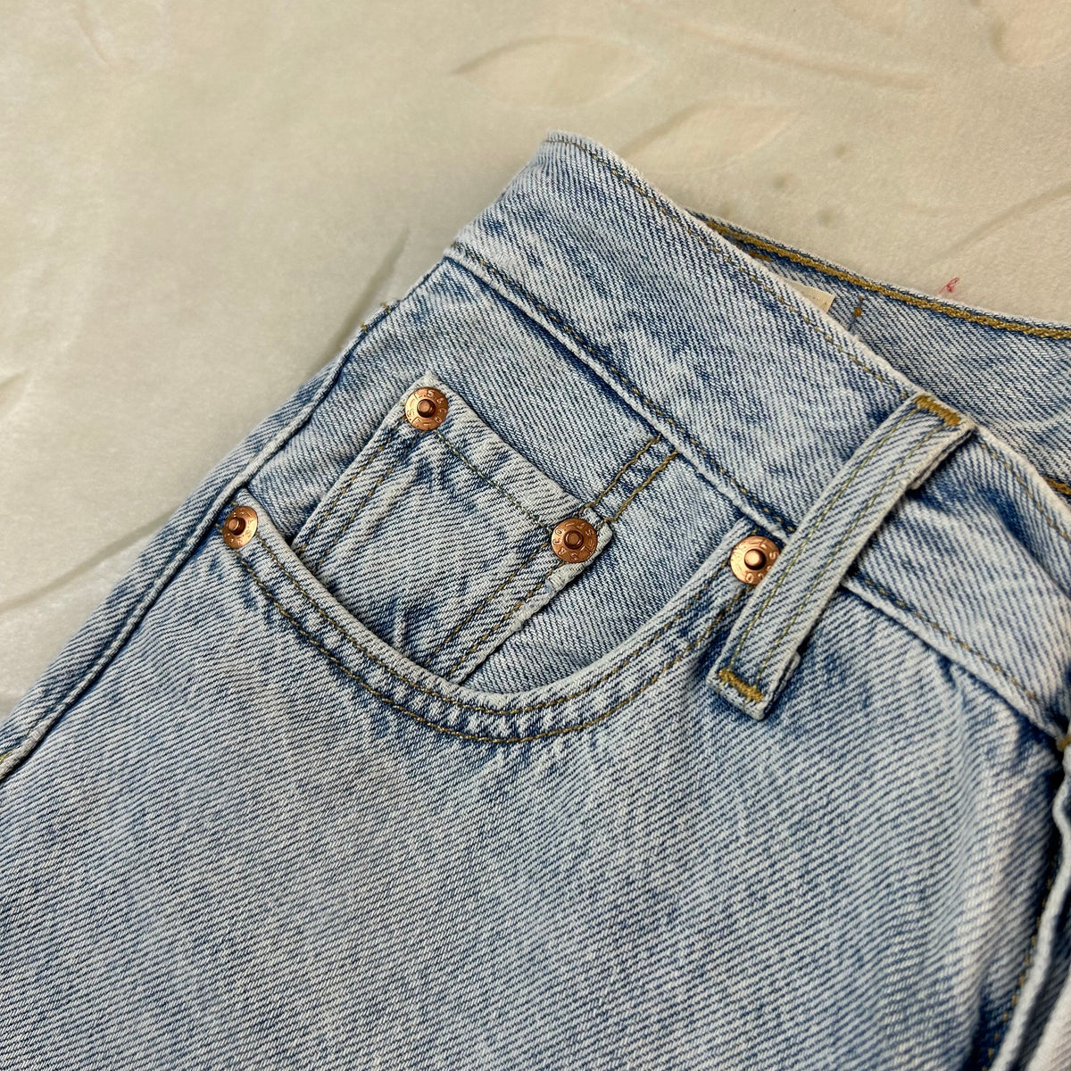 Levi’s 501 Vintage Jeans Denim Azzurro Chiaro Vita Alta Original Fit (W23-37-XXS)