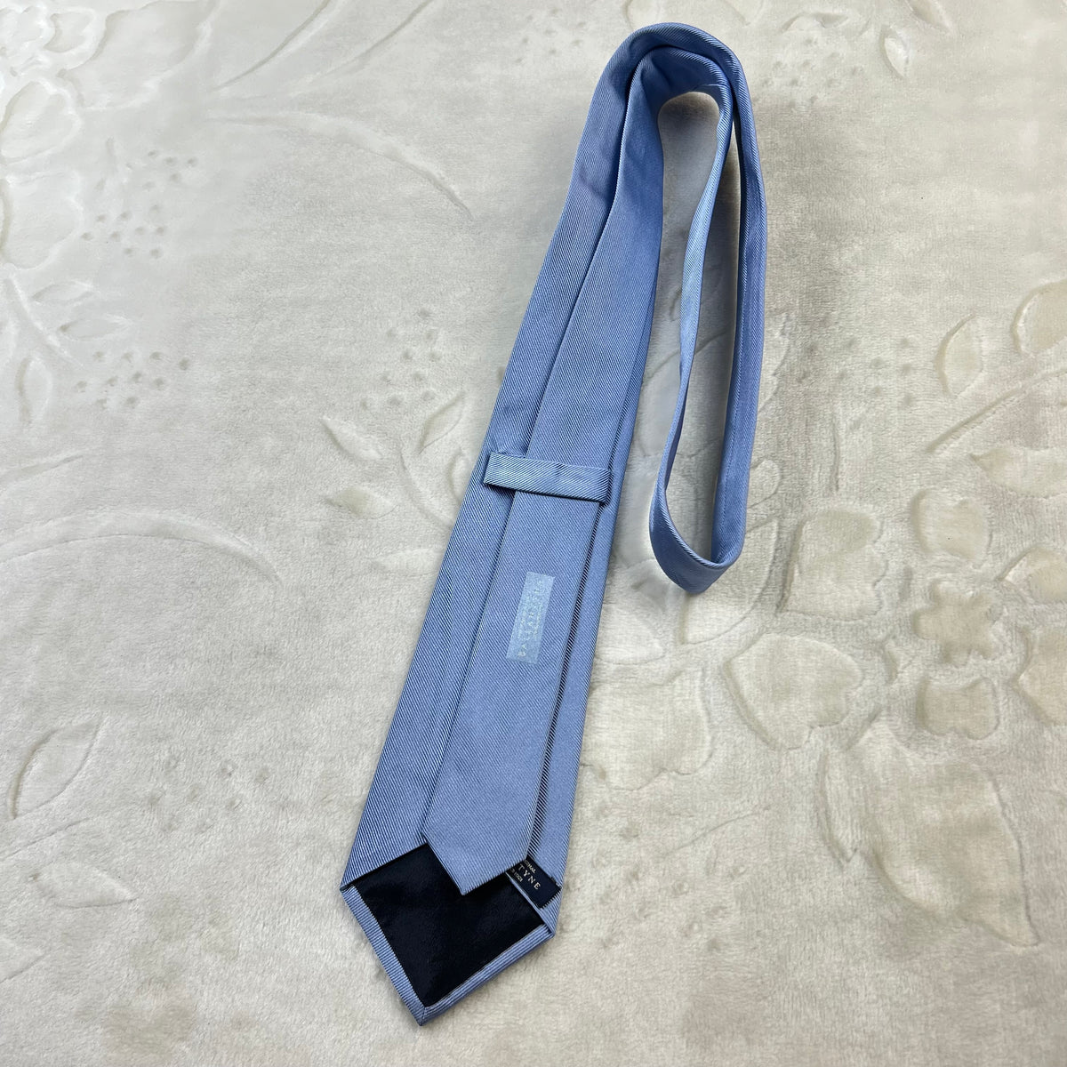 Cravatta Ballantyne Vintage 100% Seta Azzurro Celeste Tinta Unita
