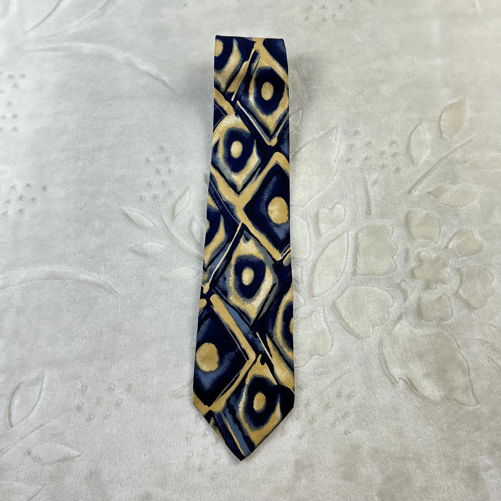 Cravatta Claude Montana Paris Vintage 100% Seta Fantasia Astratta Made in Italy